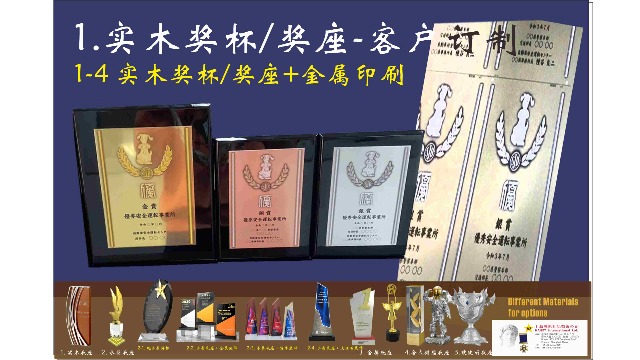 1.木製トロフィー&nbsp;/&nbsp;盾&nbsp;オーダーメイド1-2名様向け木製記念盾＋金属印刷プレート付き