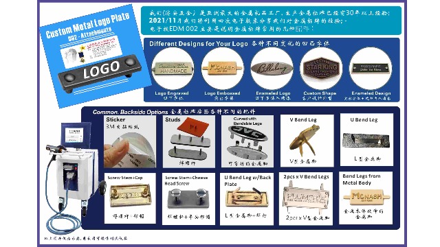 金属プレート裏面各種付属品